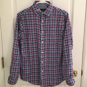 2/$20 Boys Checked Button Down Long Sleeve Cotton Shirt Sz 16